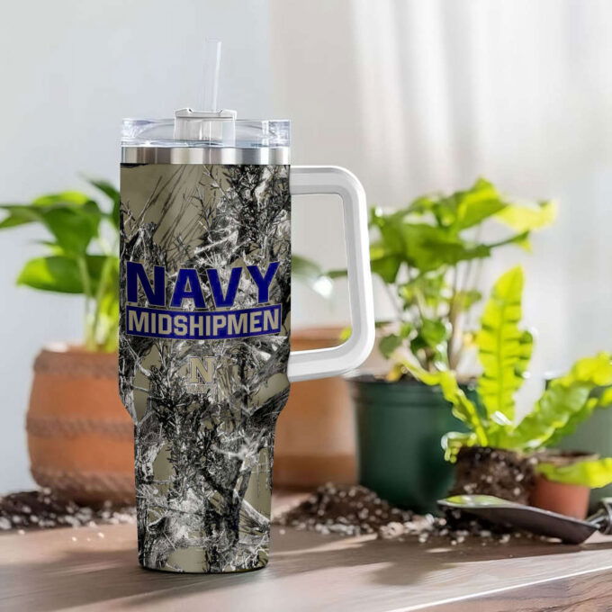 Navy Midshipmen NCAA Hunting Personalized Stanley Tumbler 40oz Gift for Fans