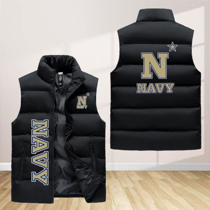 Navy Midshipmen Sleeveless Puffer Jacket Custom For Fans Gifts