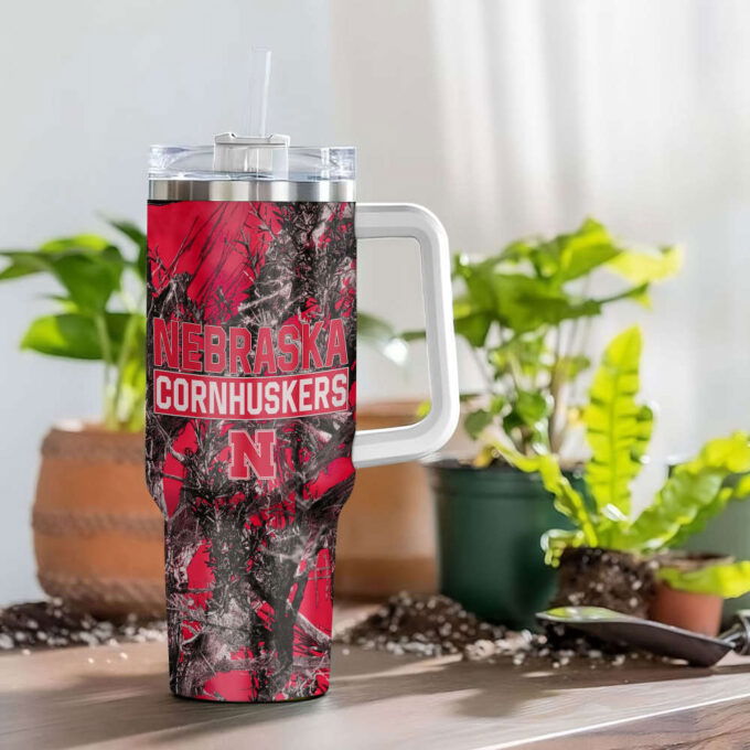 Nebraska Cornhuskers NCAA Hunting Personalized Stanley Tumbler 40oz Gift for Fans