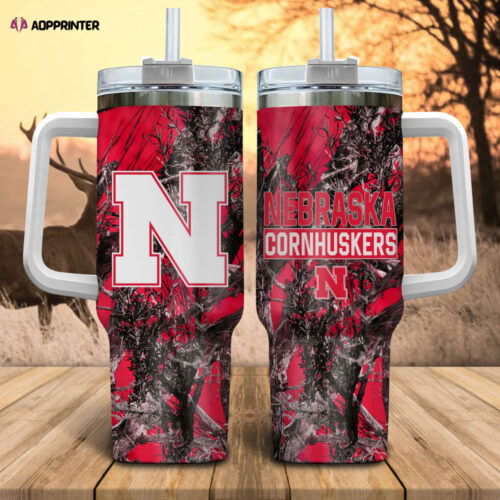 Cart 5 Nebraska Cornhuskers NCAA Hunting Personalized Stanley Tumbler 40oz Gift for Fans