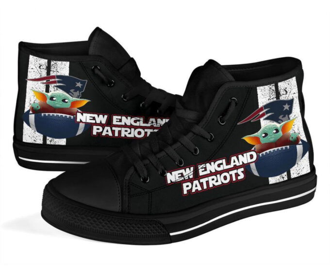New England Patriots Baby Yoda Custom Canvas High Top Shoes