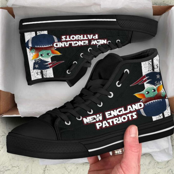 New England Patriots Baby Yoda Custom Canvas High Top Shoes