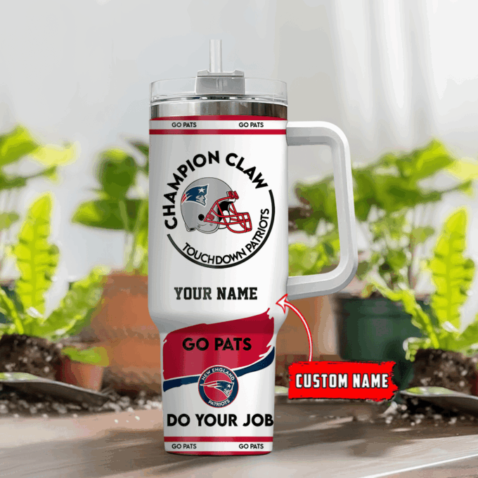 New England Patriots Champion Claw NFL Personalized Stanley Tumbler 40Oz Gift for Fans