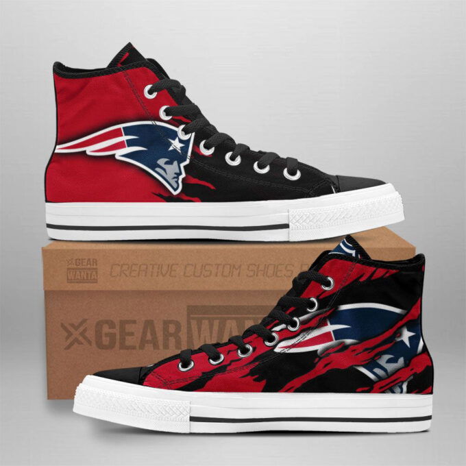 New England Patriots Custom Canvas High Top Shoes For Fans