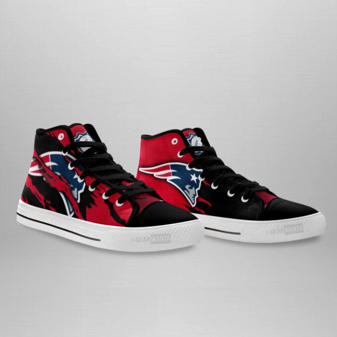 New England Patriots Custom Canvas High Top Shoes For Fans