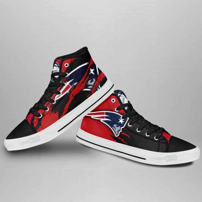 New England Patriots Custom Canvas High Top Shoes For Fans