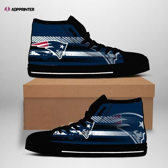New England Patriots Nfl Football Custom Canvas High Top Shoes New England Patriots Nfl Football Custom Canvas High Top Shoes