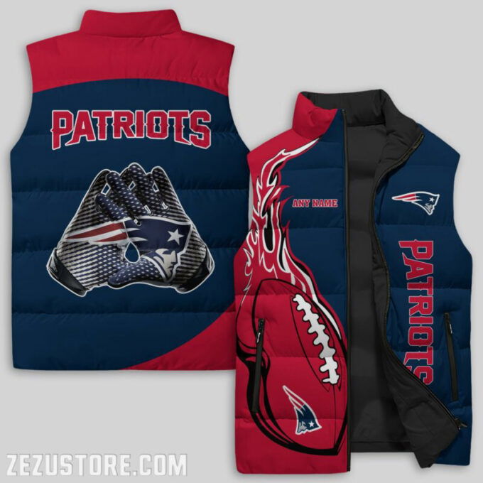 New England Patriots NFL Sleeveless Puffer Jacket Custom For Fans Gifts