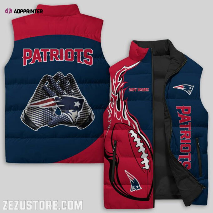 New England Patriots NFL Sleeveless Puffer Jacket Custom For Fans Gifts