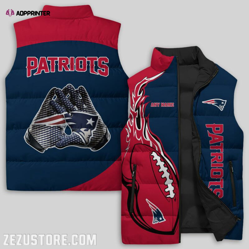 New England Patriots NFL Sleeveless Puffer Jacket Custom For Fans Gifts New England Patriots NFL Sleeveless Puffer Jacket Custom For Fans Gifts