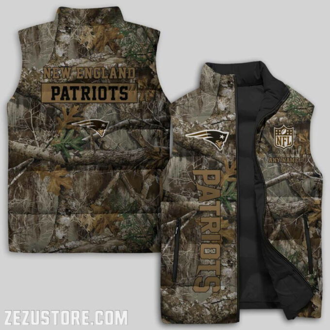 New England Patriots NFL Sleeveless Puffer Jacket Custom For Fans Gifts