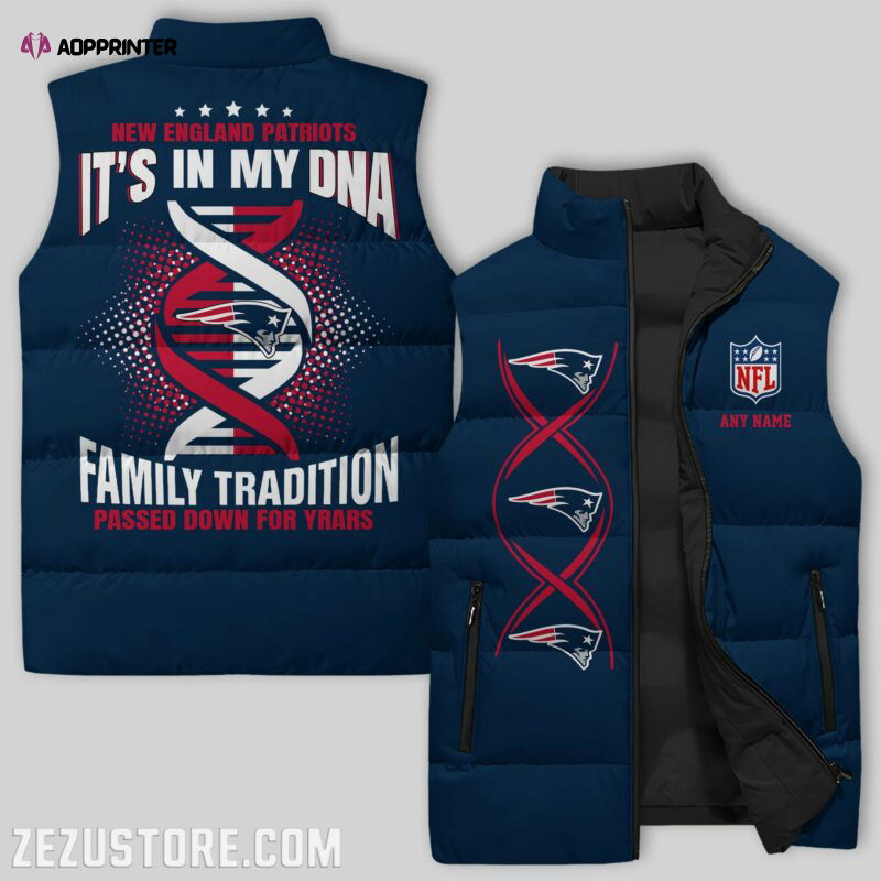 New England Patriots NFL Sleeveless Puffer Jacket Custom For Fans Gifts New England Patriots NFL Sleeveless Puffer Jacket Custom For Fans Gifts
