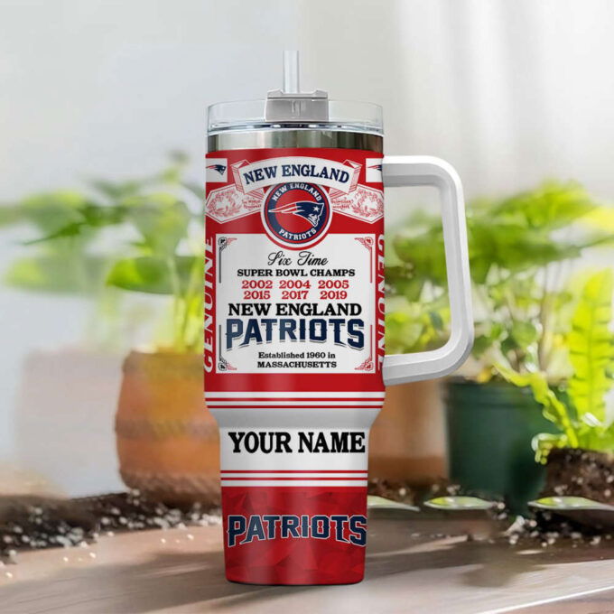 New England Patriots NFL Super Bowl Champs Pride Personalized Stanley Tumbler 40Oz Gift for Fans