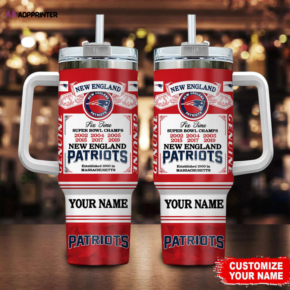 New England Patriots NFL Super Bowl Champs Pride Personalized Stanley Tumbler 40Oz Gift for Fans New England Patriots NFL Super Bowl Champs Pride Personalized Stanley Tumbler 40Oz Gift for Fans