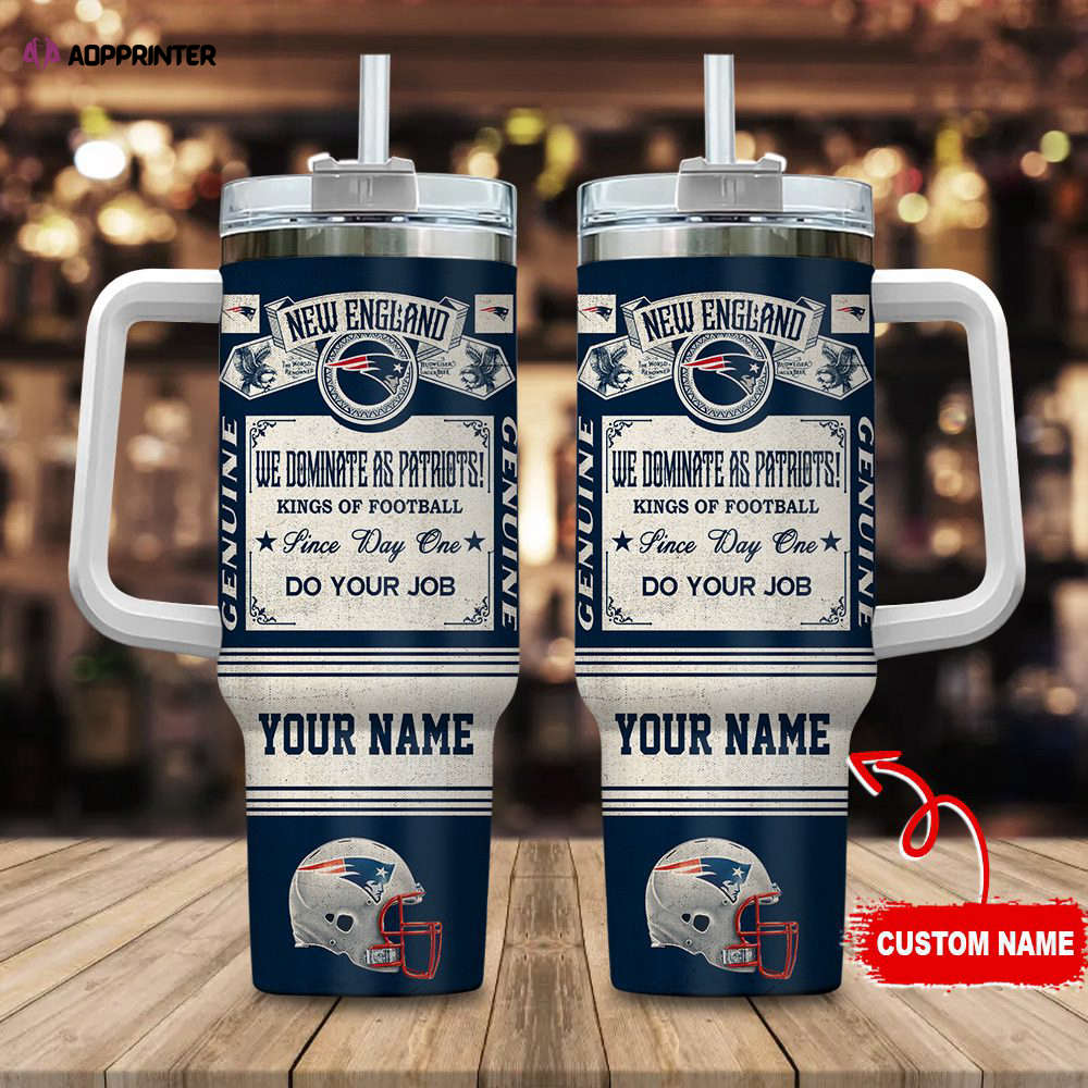 New England Patriots NFL Vintage King Of Football Custom Name 40oz Stanley Tumbler Gift for Fans New England Patriots NFL Vintage King Of Football Custom Name 40oz Stanley Tumbler Gift for Fans