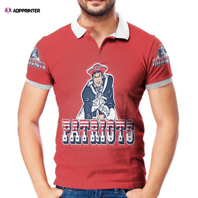 New England Patriots Pat Red 3D Gift for Fans Polo Shirt