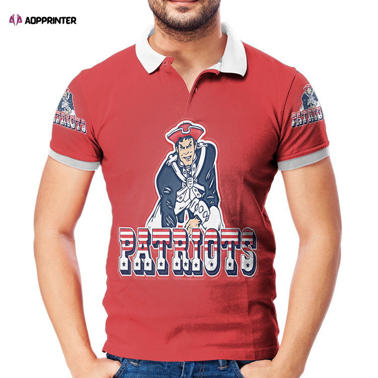 New England Patriots Pat Red 3D Gift for Fans Polo Shirt New England Patriots Pat Red 3D Gift for Fans Polo Shirt