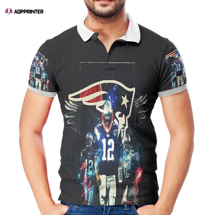 New England Patriots Player Number 12 3D Gift for Fans Polo Shirt New England Patriots Player Number 12 3D Gift for Fans Polo Shirt