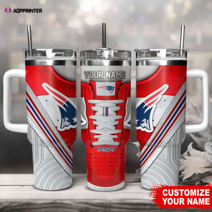New England Patriots Sneaker NFL Personalized Stanley Tumbler 40Oz Gift for Fans
