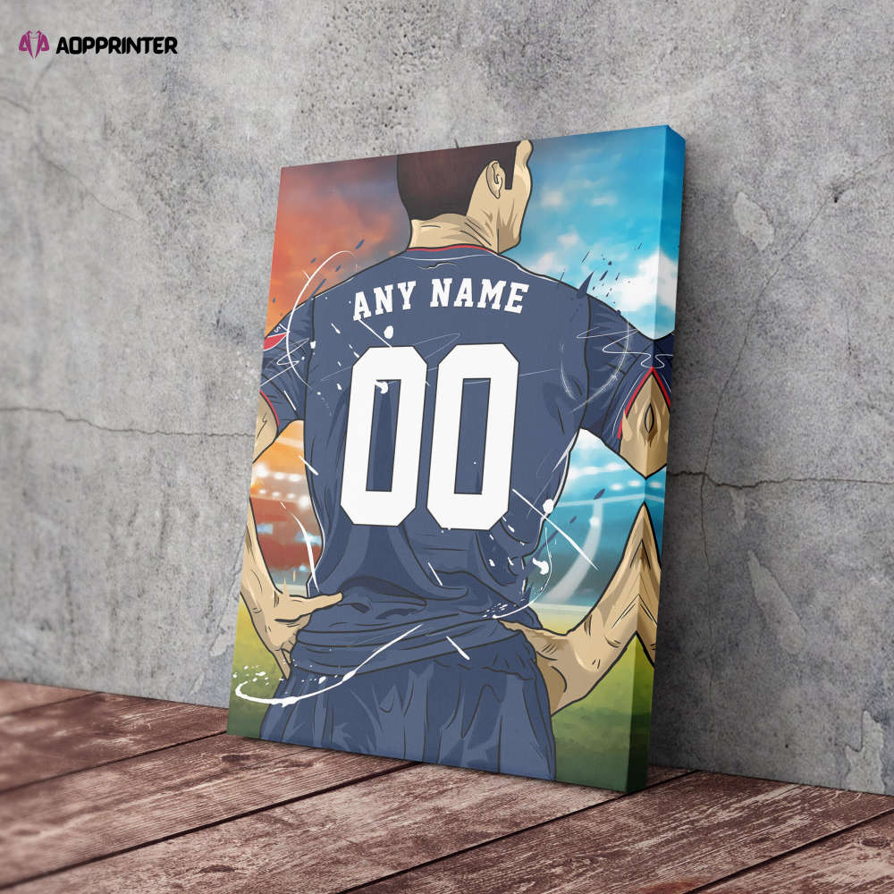 New England Revolution Jersey Soccer Personalized Jersey Custom Name and Number Canvas Wall Art Home Decor Framed Poster New England Revolution Jersey Soccer Personalized Jersey Custom Name and Number Canvas Wall Art Home Decor Framed Poster