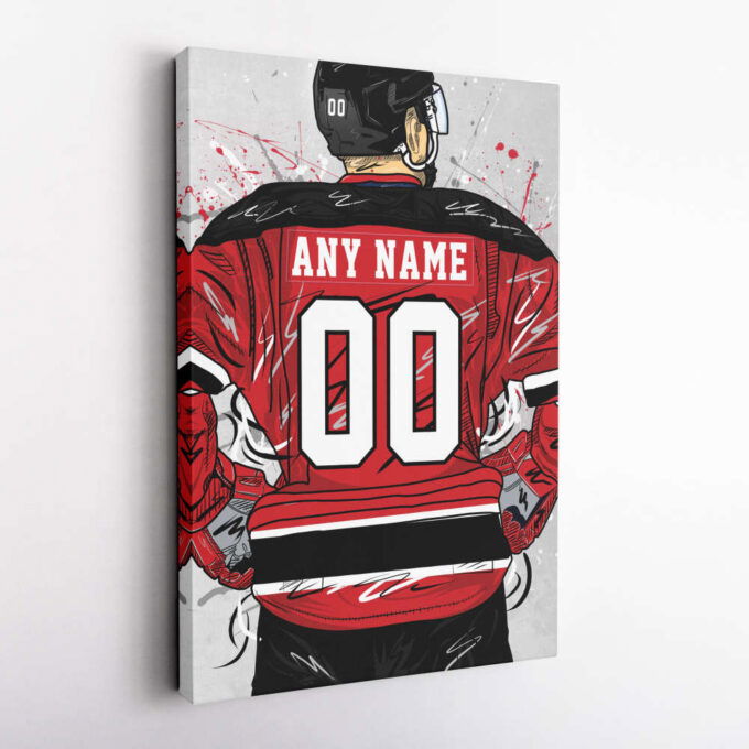New Jersey Devils Jersey NHL Personalized Jersey Custom Name and Number Canvas Wall Art Home Decor Framed Poster Man Cave Gift