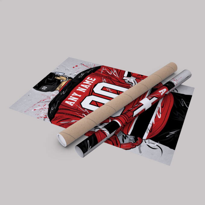 New Jersey Devils Jersey NHL Personalized Jersey Custom Name and Number Canvas Wall Art Home Decor Framed Poster Man Cave Gift