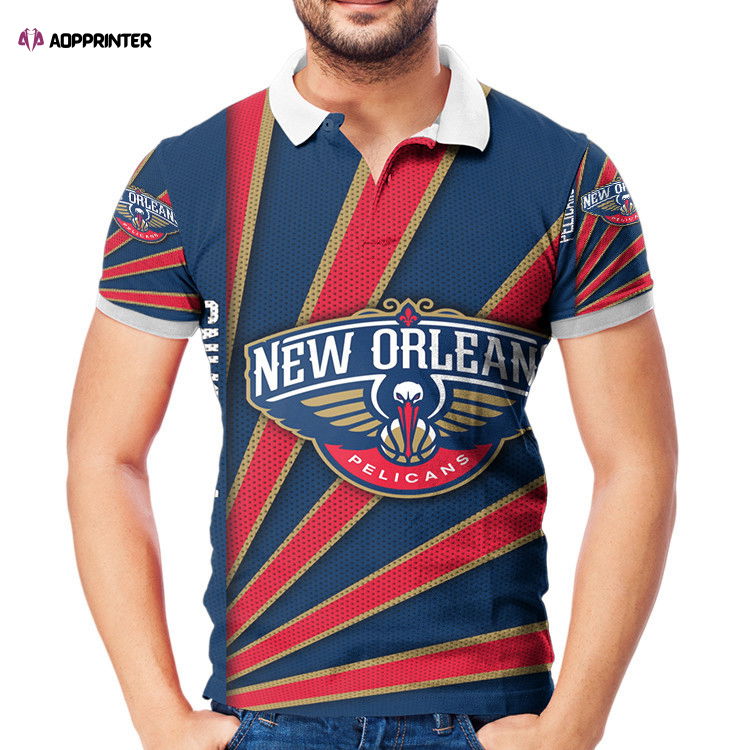 New Orleans Pelicans Emblem v12 3D Gift for Fans Polo Shirt New Orleans Pelicans Emblem v12 3D Gift for Fans Polo Shirt