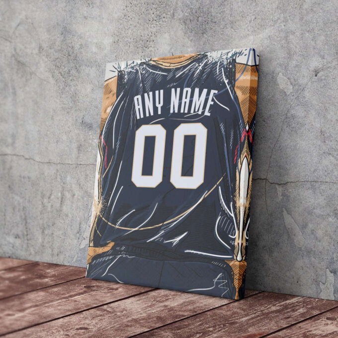 New Orleans Pelicans Jersey Personalized Jersey NBA Custom Name and Number Canvas Wall Art Home Decor Framed Poster Man Cave Gift