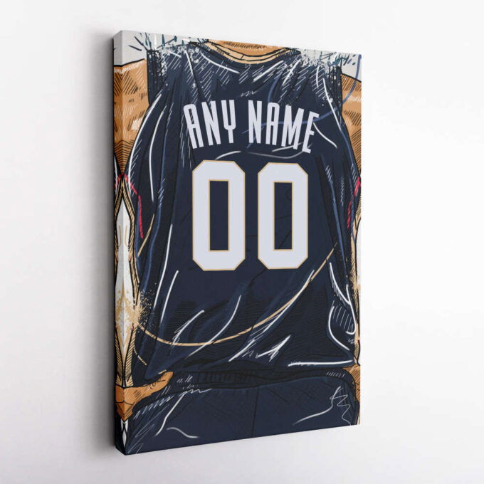 New Orleans Pelicans Jersey Personalized Jersey NBA Custom Name and Number Canvas Wall Art Home Decor Framed Poster Man Cave Gift
