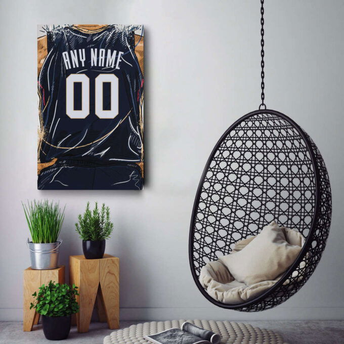 New Orleans Pelicans Jersey Personalized Jersey NBA Custom Name and Number Canvas Wall Art Home Decor Framed Poster Man Cave Gift