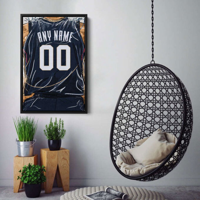 New Orleans Pelicans Jersey Personalized Jersey NBA Custom Name and Number Canvas Wall Art Home Decor Framed Poster Man Cave Gift