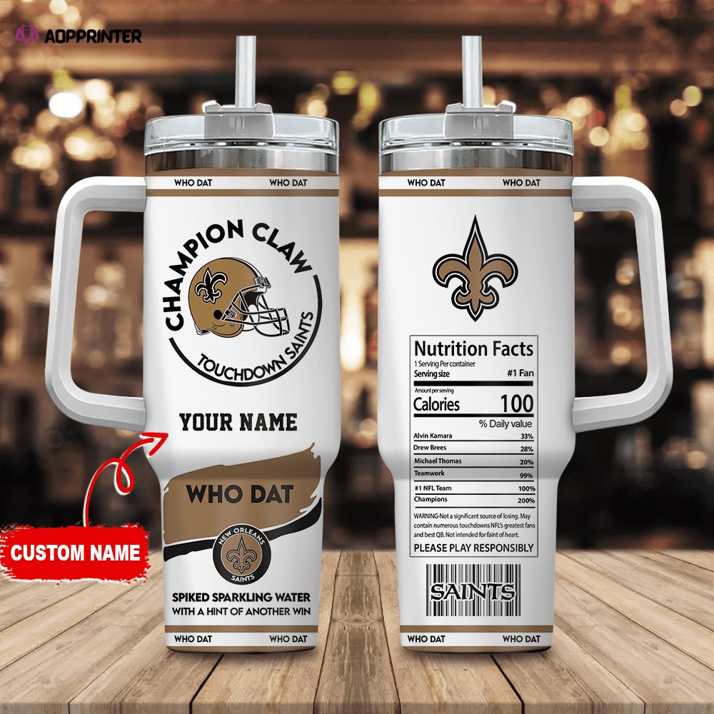 New Orleans Saints Champion Claw NFL Personalized Stanley Tumbler 40Oz Gift for Fans New Orleans Saints Champion Claw NFL Personalized Stanley Tumbler 40Oz Gift for Fans