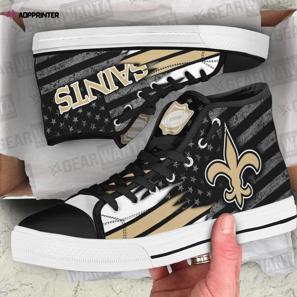 New Orleans Saints High Top Shoes Custom For Fans New Orleans Saints High Top Shoes Custom For Fans