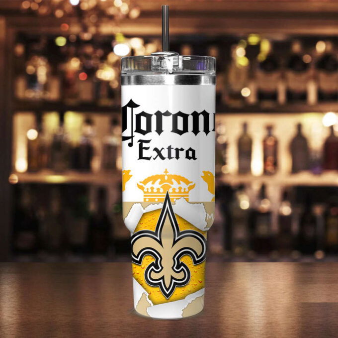 New Orleans Saints NFL Corona Extra Personalized Stanley Tumbler 40Oz Gift for Fans