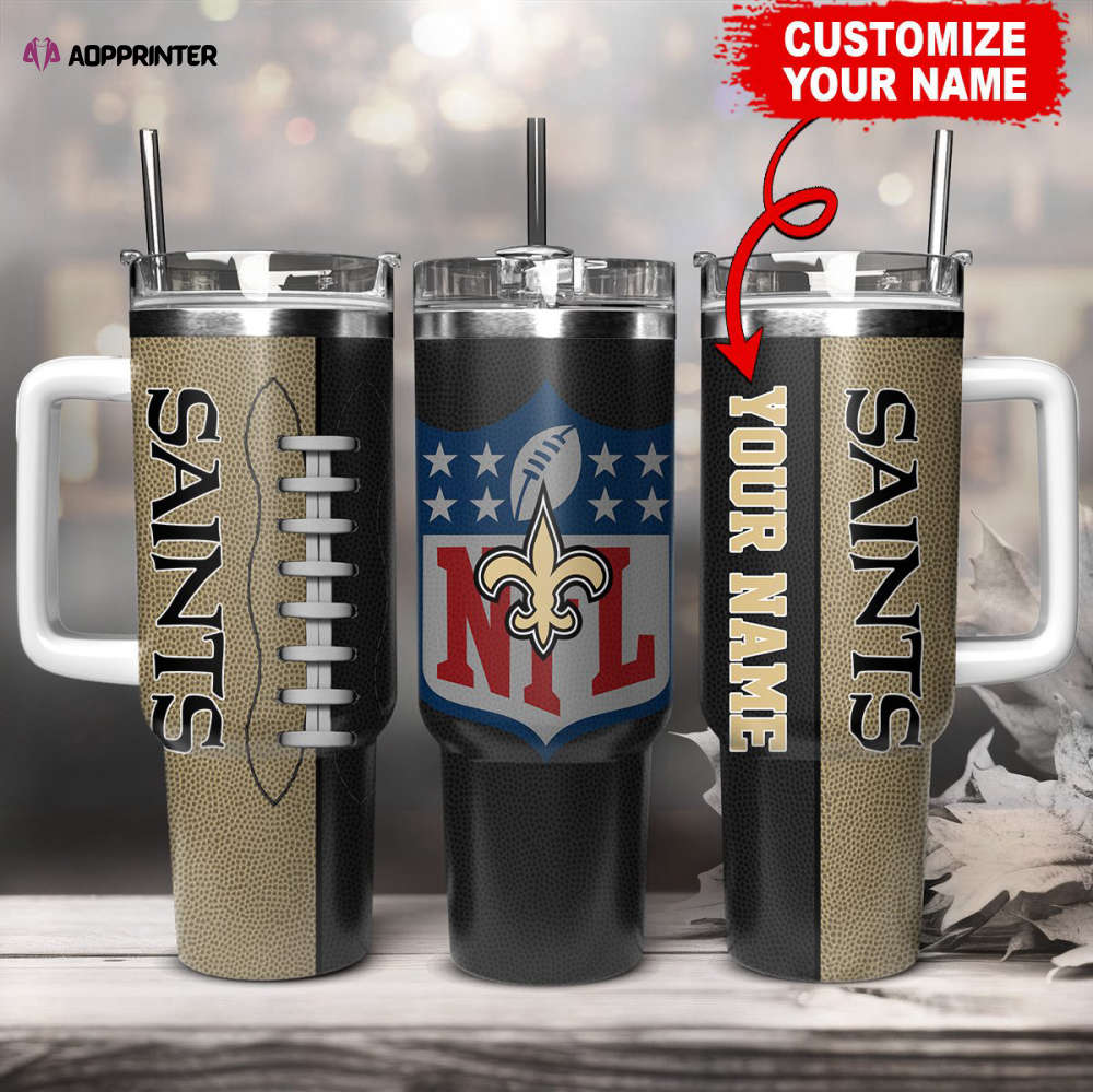 New Orleans Saints NFL Football Custom Name 40oz Stanley Tumbler Gift for Fans New Orleans Saints NFL Football Custom Name 40oz Stanley Tumbler Gift for Fans