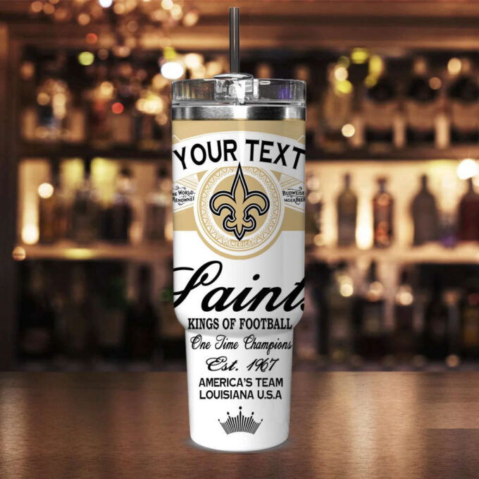 New Orleans Saints NFL Kings Of Football Custom Your Text Stanley Tumbler 40Oz Gift for Fans