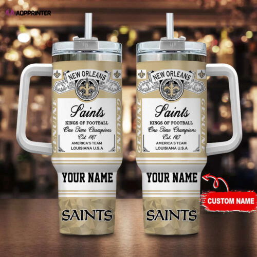 Cart 1 New Orleans Saints NFL Kings of Football Personalized Stanley Tumbler 40Oz Gift for Fans
