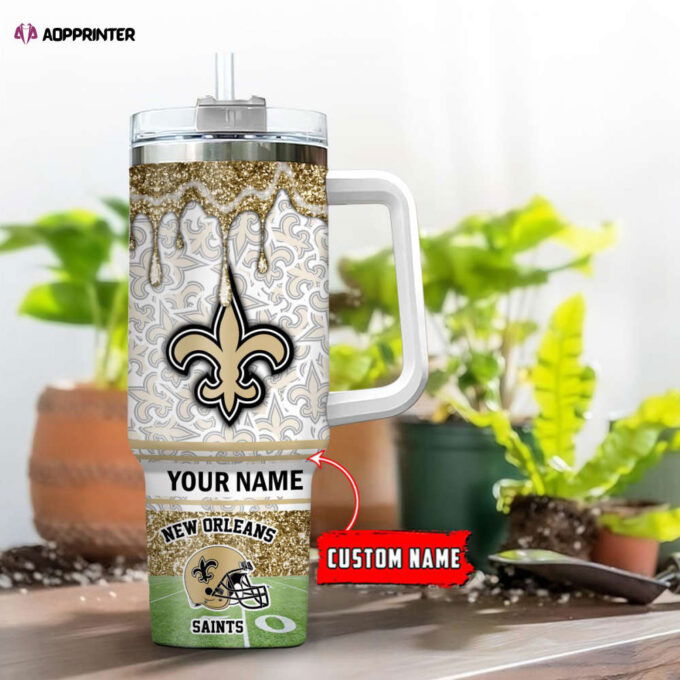 New Orleans Saints NFL Personalized Stanley Tumbler 40oz Gift for Fans