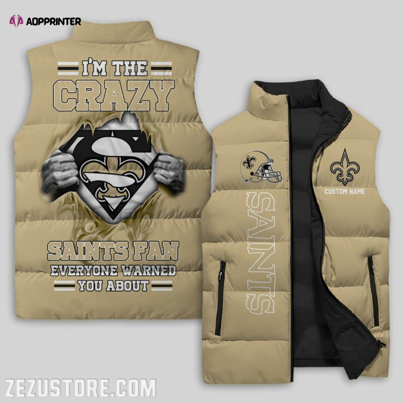 New Orleans Saints NFL Sleeveless Puffer Jacket Custom For Fans Gifts New Orleans Saints NFL Sleeveless Puffer Jacket Custom For Fans Gifts