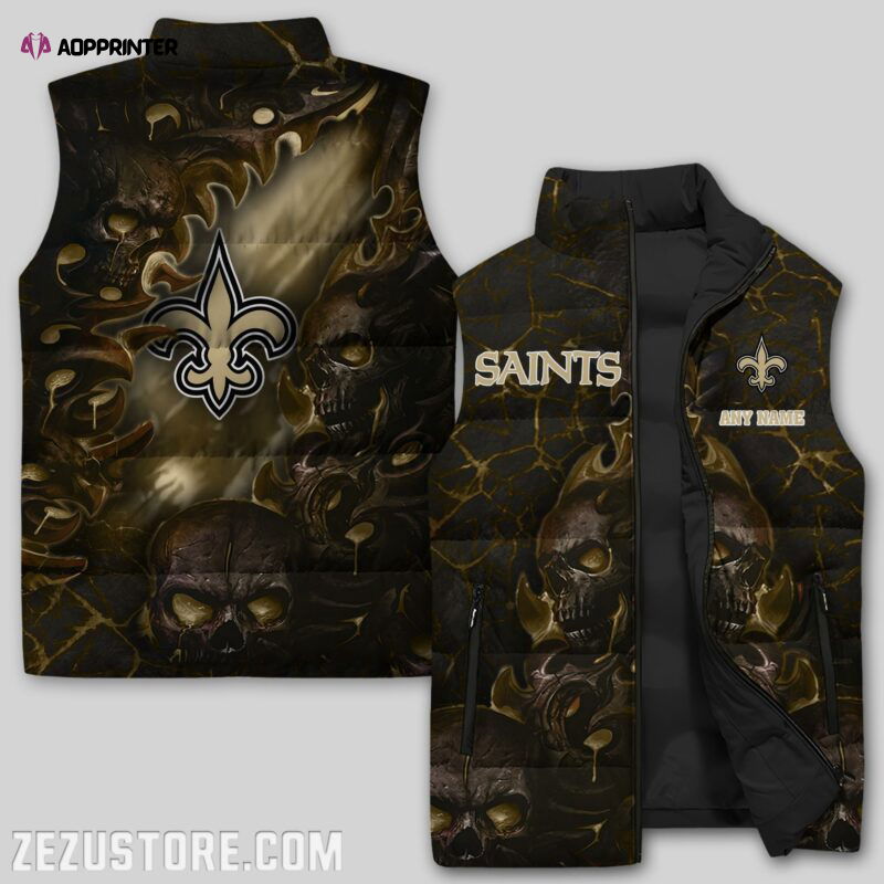 New Orleans Saints NFL Sleeveless Puffer Jacket Custom For Fans Gifts New Orleans Saints NFL Sleeveless Puffer Jacket Custom For Fans Gifts