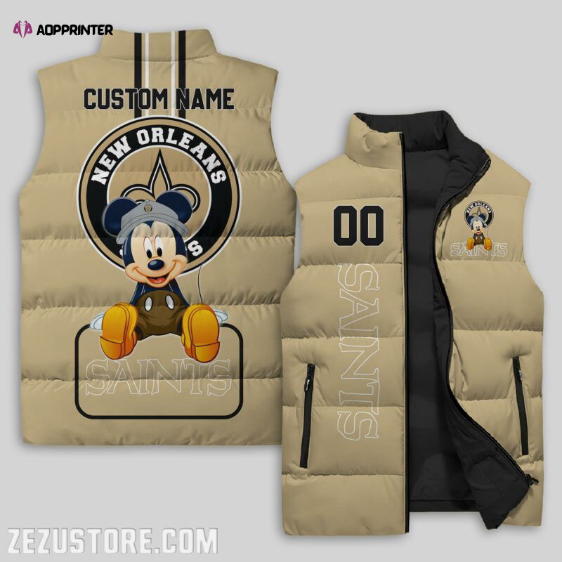 New Orleans Saints NFL Sleeveless Puffer Jacket Custom For Fans Gifts New Orleans Saints NFL Sleeveless Puffer Jacket Custom For Fans Gifts