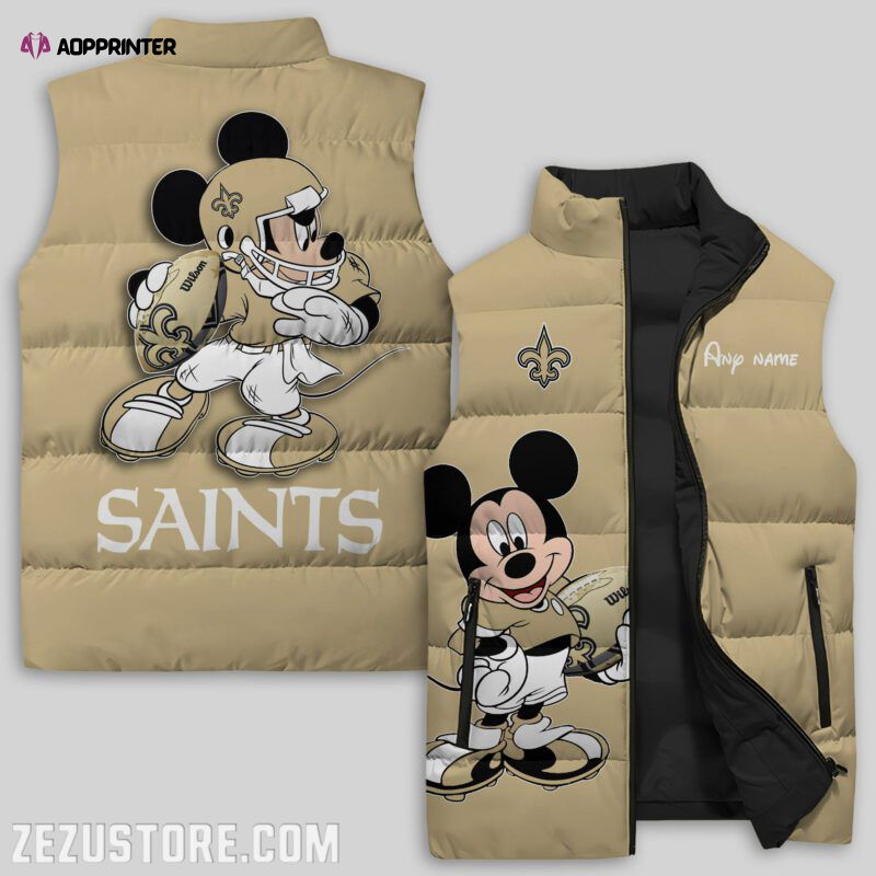 New Orleans Saints NFL Sleeveless Puffer Jacket Custom For Fans Gifts New Orleans Saints NFL Sleeveless Puffer Jacket Custom For Fans Gifts