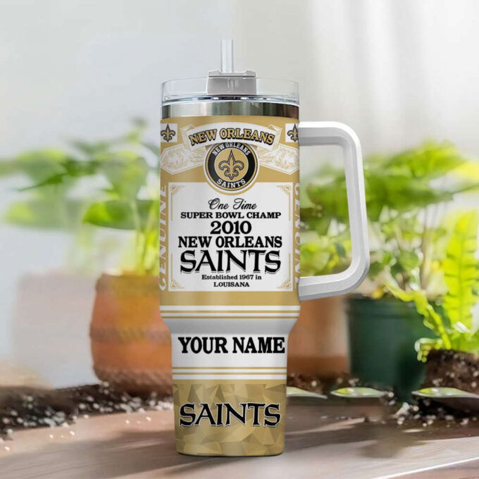 New Orleans Saints NFL Super Bowl Champs Pride Personalized Stanley Tumbler 40Oz Gift for Fans