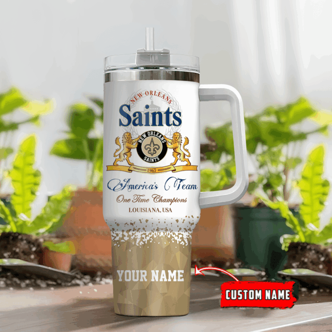 New Orleans Saints Personalized NFL Champions Modelo 40oz Stanley Tumbler Gift for Fans