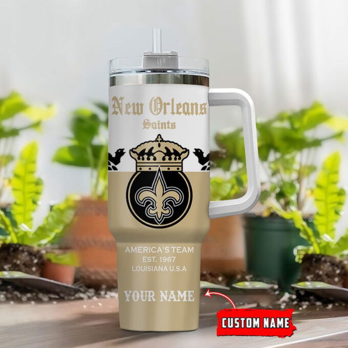 New Orleans Saints Personalized NFL Corona Extra 40oz Stanley Tumbler Gift for Fans