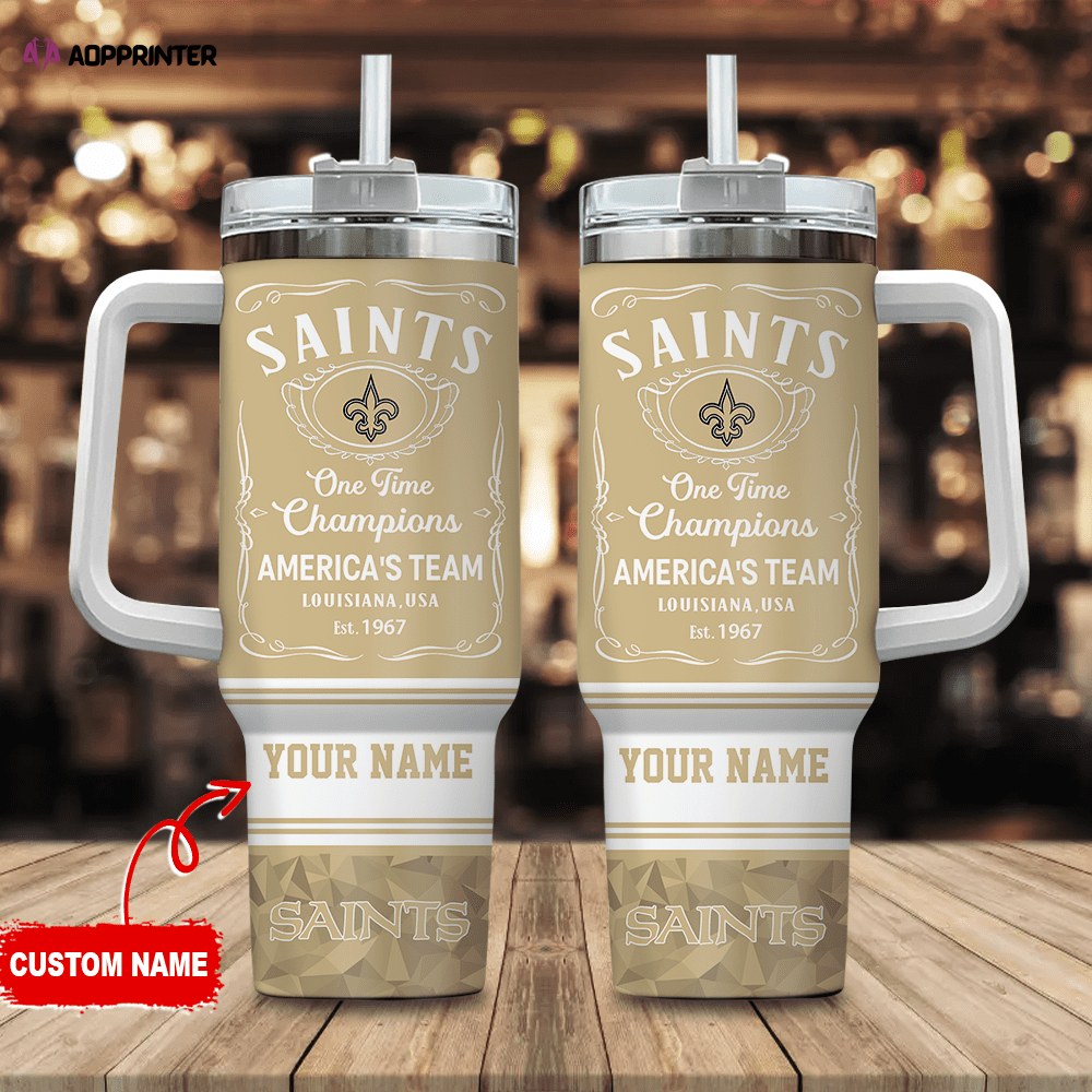 New Orleans Saints Personalized NFL Jack Daniel’s 40oz Stanley Tumbler Gift for Fans New Orleans Saints Personalized NFL Jack Daniel’s 40oz Stanley Tumbler Gift for Fans