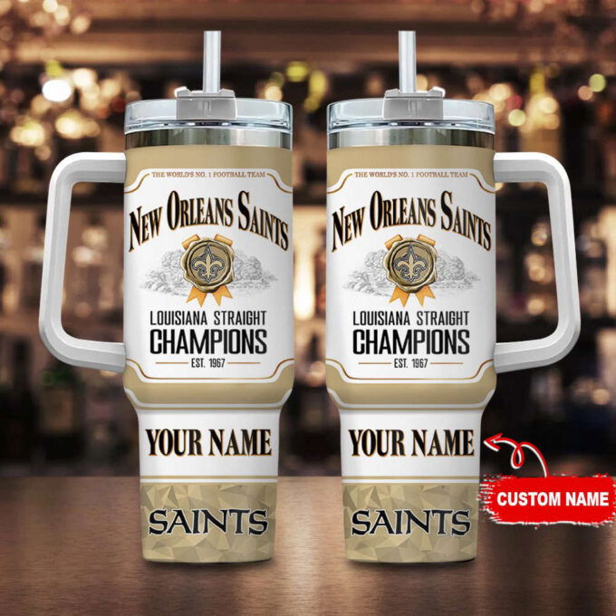 New Orleans Saints Personalized The World’s No 1 Football Team NFL Jim Beam 40oz Stanley Tumbler Gift for Fans