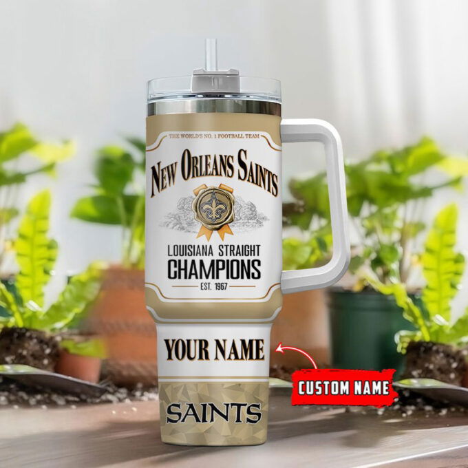 New Orleans Saints Personalized The World’s No 1 Football Team NFL Jim Beam 40oz Stanley Tumbler Gift for Fans