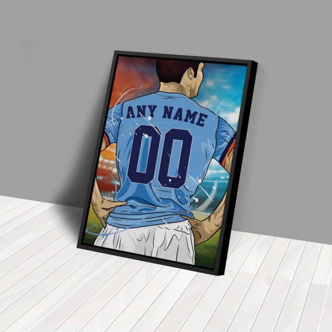 New York City FC Jersey Soccer Personalized Jersey Custom Name and Number Canvas Wall Art Home Decor Framed Poster Man Cave Gift