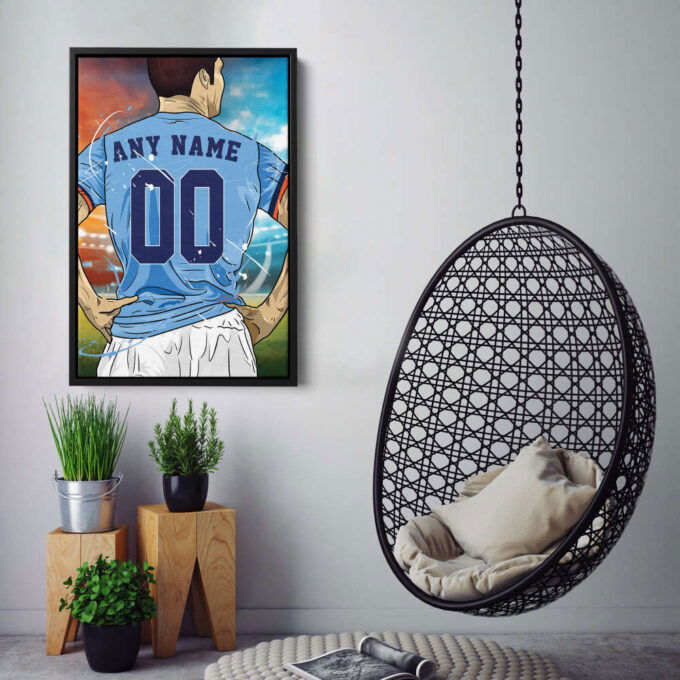 New York City FC Jersey Soccer Personalized Jersey Custom Name and Number Canvas Wall Art Home Decor Framed Poster Man Cave Gift